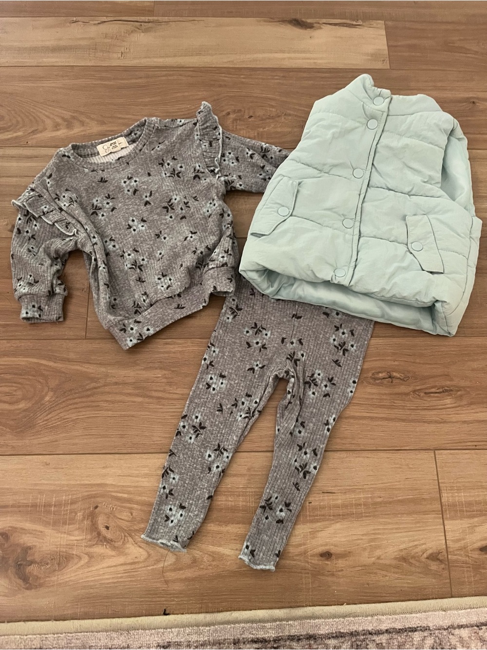 Toddler Light Blue Puffer Vest and Outfit Set - Jessica Simpson 12 month
